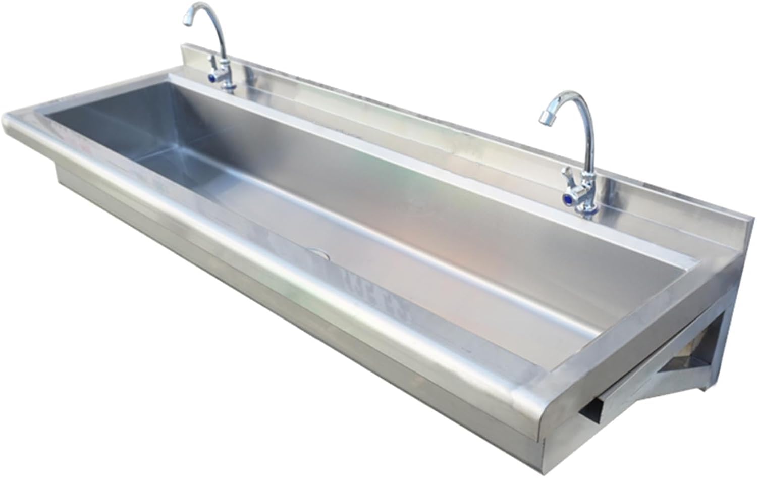 SGKOMN Commercial Hand Wash Sink, Stainless Steel Commercial Utility Sink with Faucet and Strainer, Saves Space Kitchen Sink Wall Mounted Laundry Sink, 100×40CM