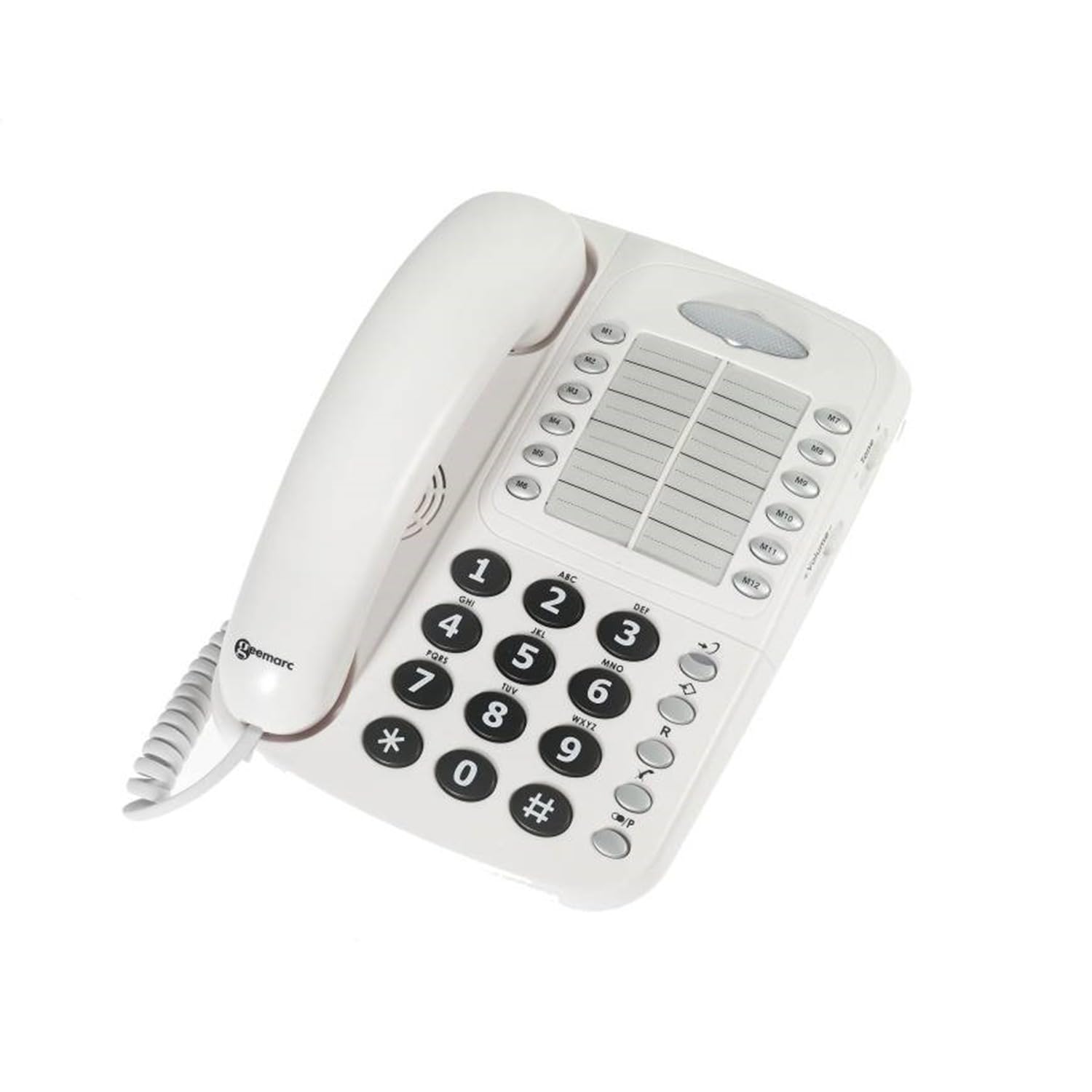 Geemarc CL1100 - Teléfono Amplificado con Cable con memorias de un Solo Toque y Control de Tono y Volumen, Compatible con audífonos, pérdida auditiva Baja a Media, versión del Reino Unido