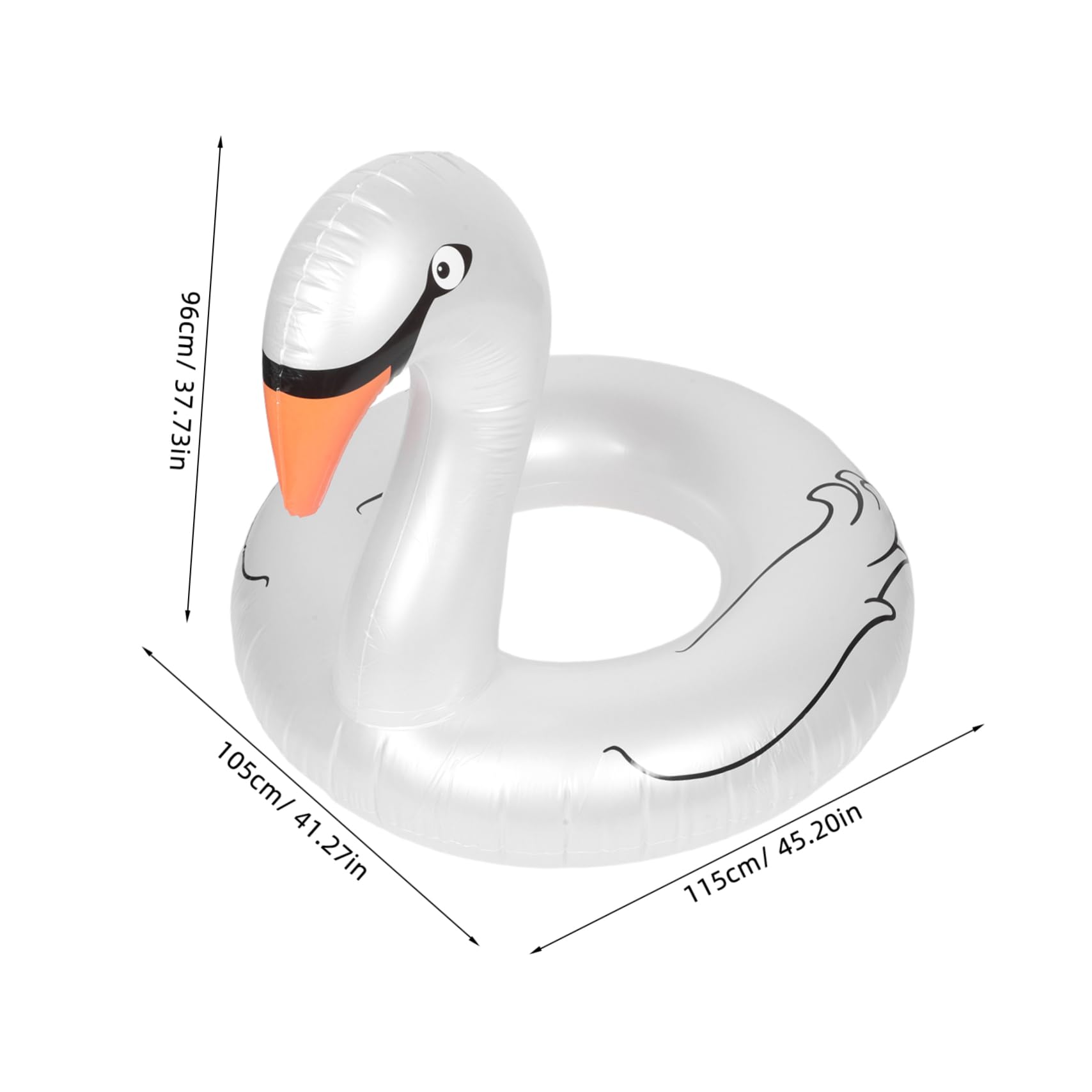 ifundom Comfortable Inflatable Pool Ring Floating Pool Stylish Goose Shape Easy Inflate