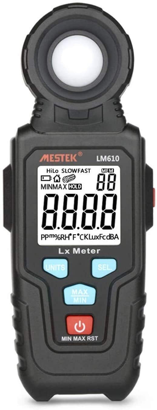 XMING Tester Digital, Medición científica Medidor de luz 100,000 Lux Lux Digital LUXMETER LUMINANCIA Lux FC Prueba máxima Min Min Iluminómetros