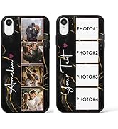 EKAM Personalised Phone Case For Apple iPhone XR, Add Your Text & 4 photo multiple Picture/Photo ...