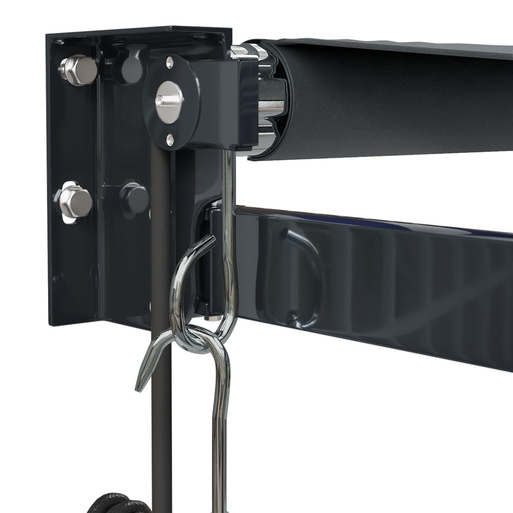 IKAYAA Tenda Retrattile elettrica Tenda da Sole 300x250 Tenda Retrattile Automatica Resistente ai Raggi UV con elecomando manovella-Antracite (Telaio Grigio)-300 x 250 cm