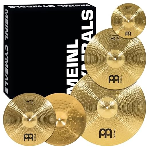 Meinl Cymbal Set Box Pack with 14” Hihats, 20” Ride, 16” Crash, Plus a FREE 10” Splash – HCS Traditional Finish Brass – Made In Germany, 2-YEAR WARRANTY (HCS141620+10)