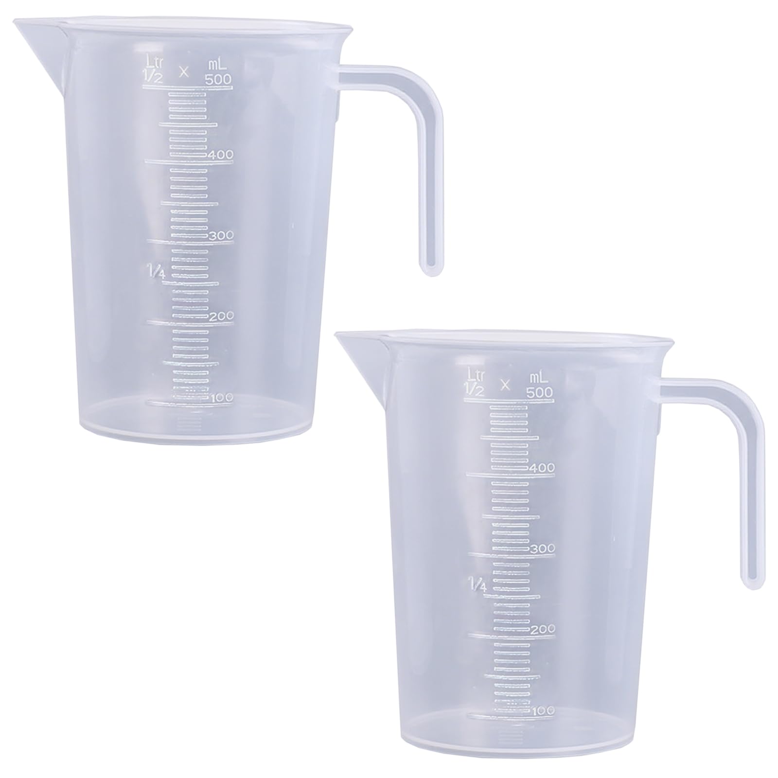 FANNAS 2 Stück 500 ml Präzisions Mini Transparent Messbecher mit Waage, Messbecher Dosierhilfe für Waschmittel, Küche Backen, Labor, Kochen für Labor Küche