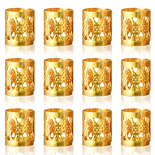 Braiding Beads Golden Metal Cuffs Hair Accesories Decoration Filigree Tube 6mm 12pcs Pack