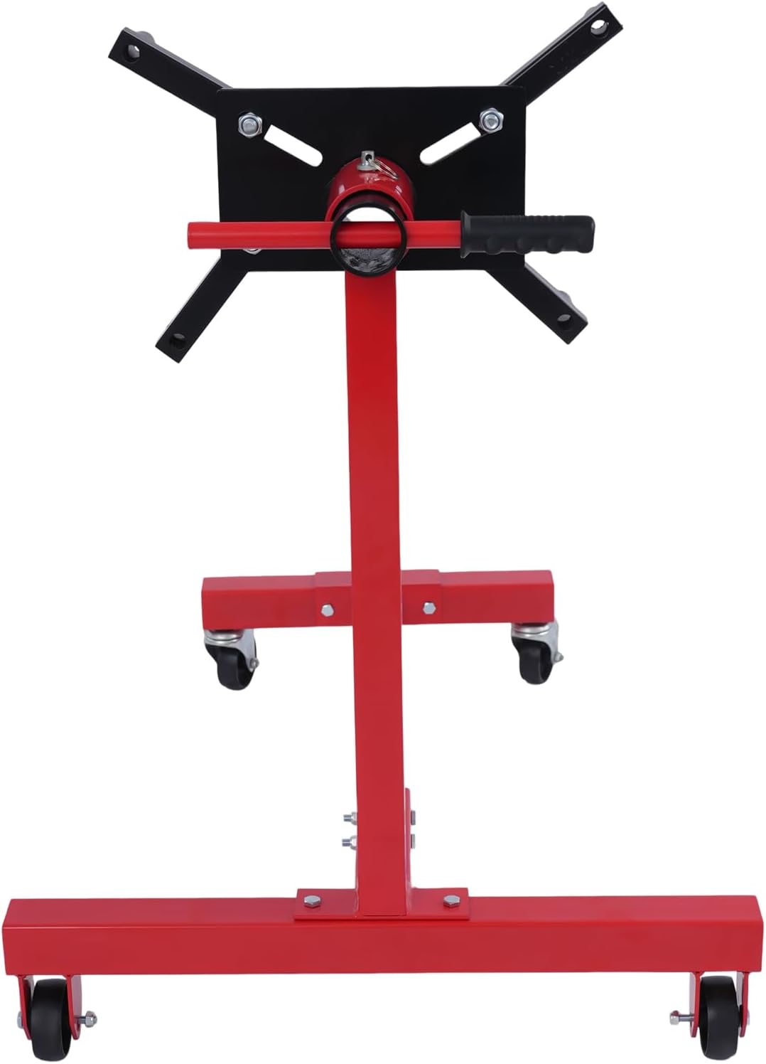 1250 lbs Engine Stand Heavy-Duty Engine Motor Stand Steel with 360° Head, 5 Swivel Casters Folding H-Frame Rotating Engine Stand for Auto Repair, Garage, Vehicle Maintenance, Red