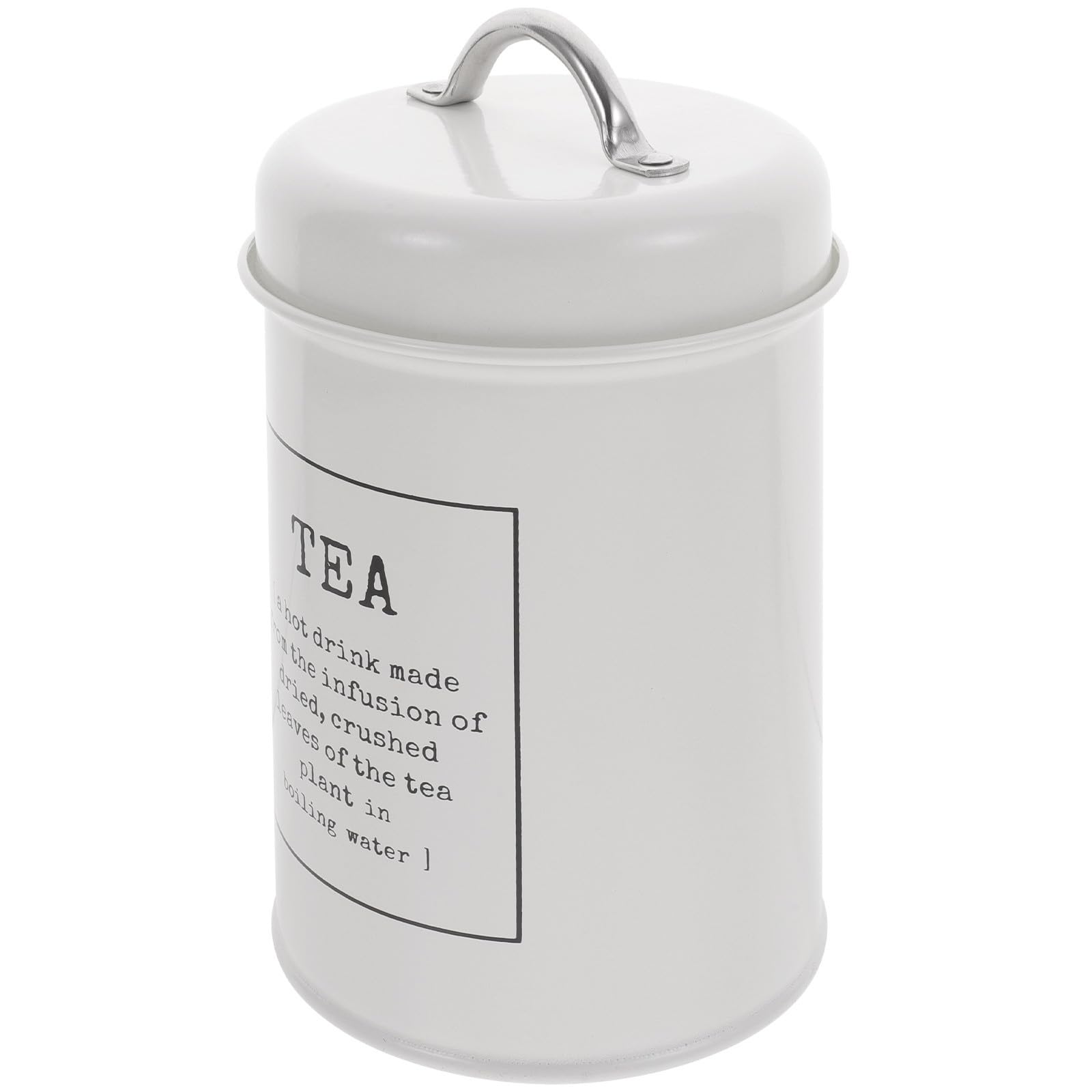 Bote de café de granja de hierro blanco con diseño decorativo y ligero