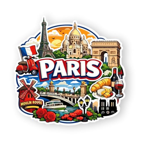 Image of Paris Acrylic Fridge Magnet - UV Textured Printed, Stylish Multicolor Magnet for Fridge, Wardrobe & Metal Surfaces, Pack of 1 (Paris)