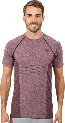 New Balance Men's M4M Seamless Short Sleeve, Burgundy, Small