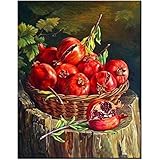  LOUJIN 5D Diamond Painting Kits for Adults Kids Fruit Granate APFEL Diamond Art Full Round DIY Painting by Numbers