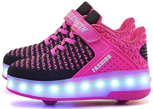 Image of AIkuass USB Chargable Led Light Up Roller Shoes Wheeled Skate Sneaker Shoes F.