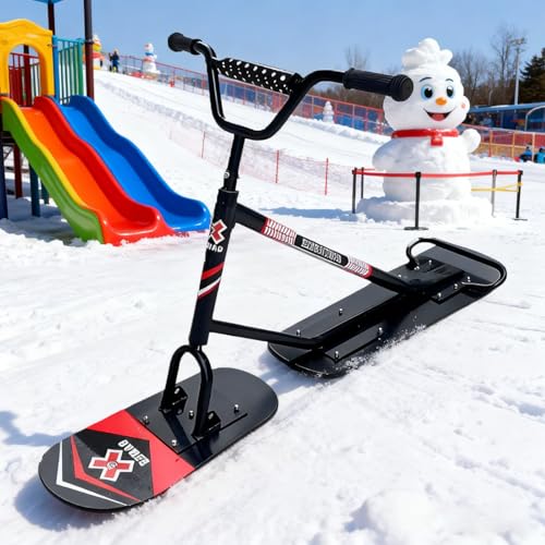 pedenencelia Trineo De Nieve/Scooter Todoterreno 2026 con Dirección De 360° Y Doble Cuchilla Fácil De Usar para Adultos Y Adolescentes, Soporta hasta 150 Kg, Plataforma De Arce De 5 Capas A