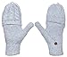Beurlike Winter Fingerless Gloves Mittens for Women Men Warm Wool Knitted Convertible Flip Top Mittens Cold Weather(Gray)