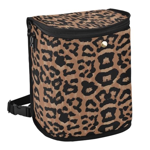 Image of senya Car Trash Can Car Garbage Can Car Waste Basket,Cheeteh Leopard Print Leak-Proof Car Trash Bin, Car Trash Hanging Car Accessories Interior Car Organizer Bag