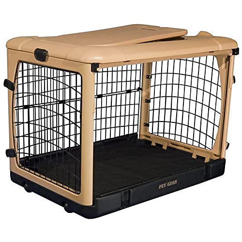 Pet Gear “The Other Door” 4 Door Steel Crate For Dogs/Cats With Garage-Style Door, Includes Plush Bed + Travel Bag, No Tools Required, 3 Models, 3 Colors #TOP2