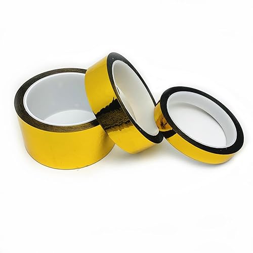 Koolemon 3 rollos de cinta metálica dorada, cinta adhesiva decorativa para espejo, para pared, armario, baño, manualidades, decoración, envoltura de