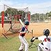 Nova Microdermabrasion 7'x7' Baseball Softball Practice Net | Portable Hitting & Pitching Net with Bow Frame & Carry Bag | Ultimate Training Equipment for All Skill Levels
