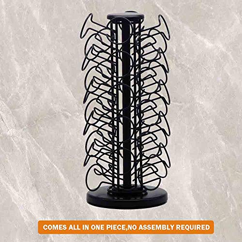 40pods K Cup Holders, K Cup Carousel, Coffee Pods Holder Storage Organizer Stand,Comes All in One Piece,No Assembly Required,1 Count,Black (Holds 40 Pods/Heavy Duty Base, Matte Black)
