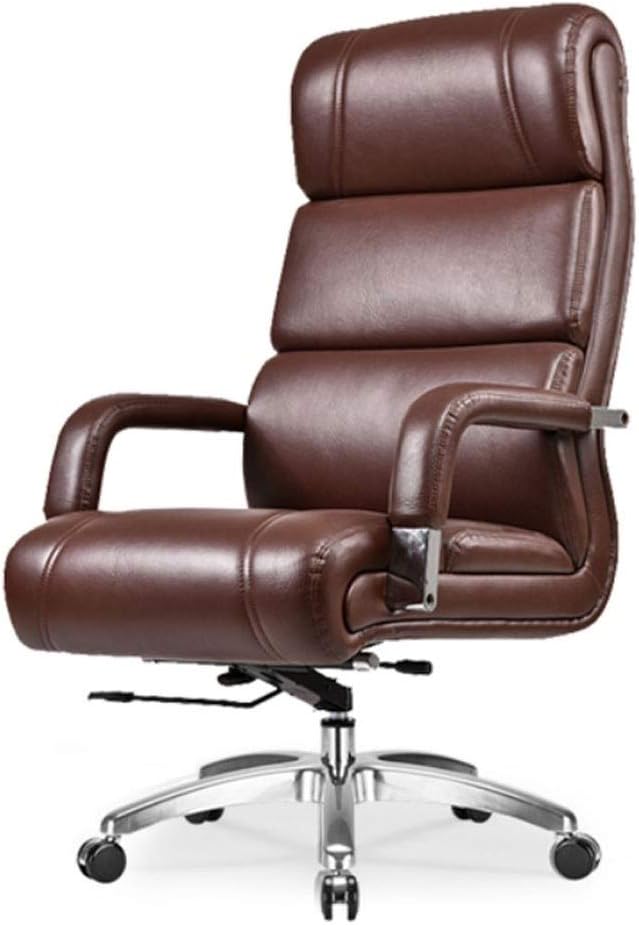WXF Gestor Director de Cuero Silla Mobiliario de Oficina, Ergonómico Reclinable Lumbar Amortiguador Ajustable En Altura Cómoda Silla de Escritorio Ordenador Sedentario