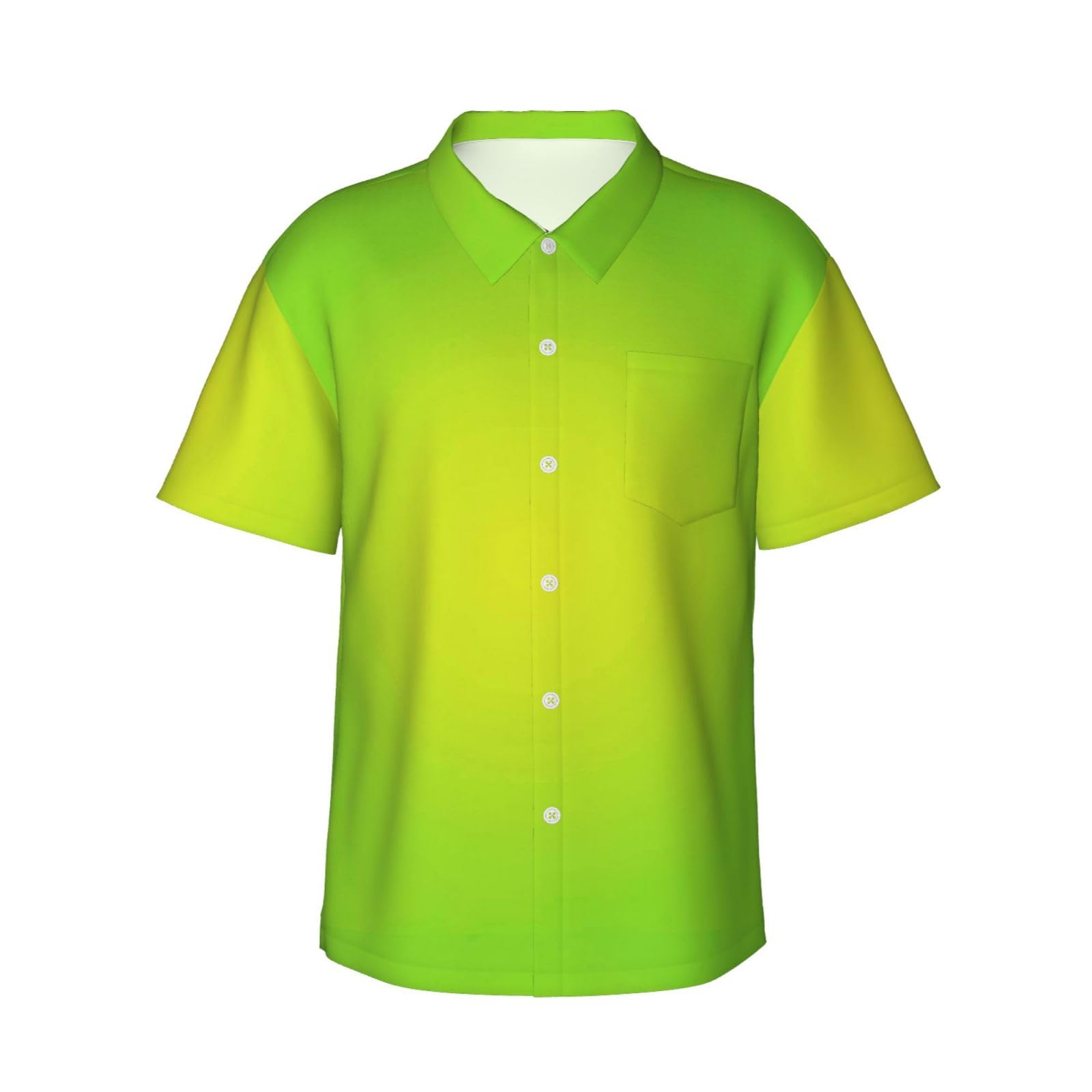 Tcoay Lime Green,Mens Hawaiian Shirt Beach Casual Short Sleeve Summer Shirts Adult Lightweight Top,As Shown,M