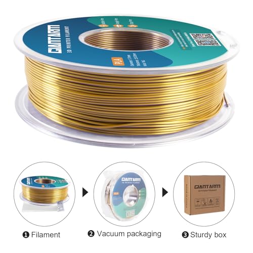 Image of GIANTARM Dual Color PLA Filament, Silk PLA Filament 1.75mm + /-0.02mm,1KG Spool(2.2lbs) Vacuum Packaging, 3D Printing Filaments Fit Most FDM Printer