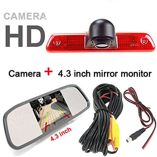 HD Rear View Camera Kit 4.3 Inch Rear View Mirror Monitor + 3rd Brake Light - Image 2