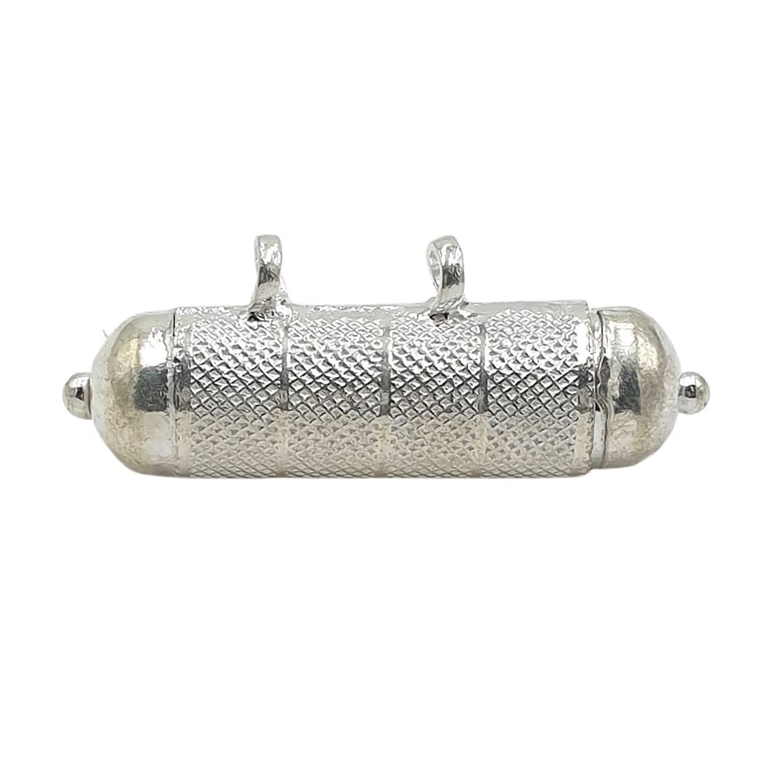 Solid Chandi/Silver Self Design Tabiz for Women Men & Childrens (Cylinder Shape) Size 4.50 Centimetre-image-3