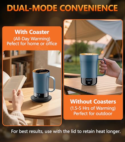 Image of Self-Heating Coffee Mug, 14oz Heated Coffee Mug - Rechargeable Temperature Control Coffee Mug Keep Coffee Hot, Smart Mug Great Gift for Coffee Lovers & Slow Sippers