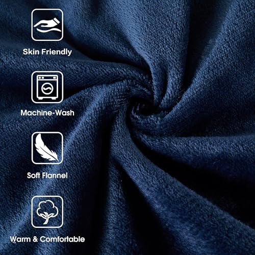 Image of Tefici Electric Heated Blanket Twin,Super Cozy Soft 2-Layer Flannel 62 inch x 84 inch Heated Twin Size with 3 Heating Levels 8 Hours Auto Off, Machine Washable, ETL and FCC Certified, Home Office Use, Blue