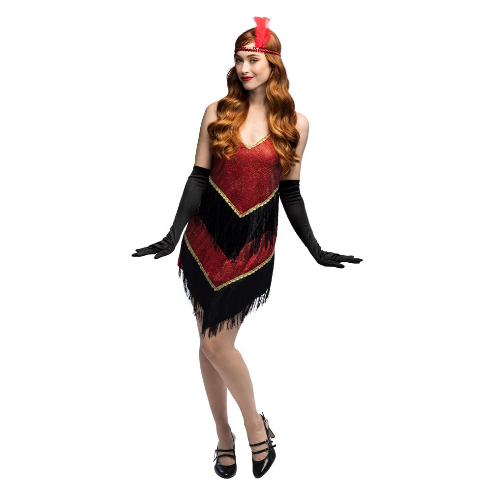 Boland 84585 Kostüm Flapper Evelyn Adult Costume, Unknown, red, 40-42