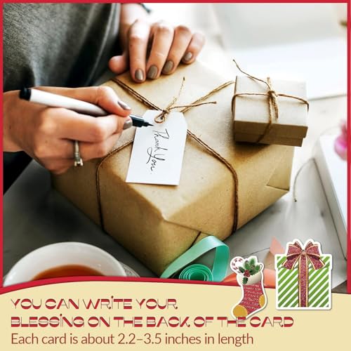 Etiquetas de nombre de vacaciones para bolsas de regalo y fiestas de Navidad, 120 piezas 2