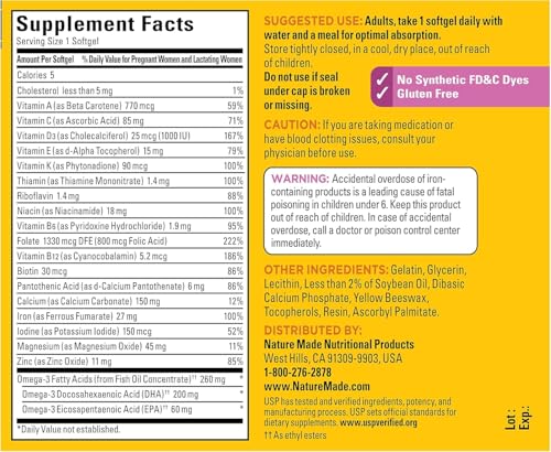 Image of Nature Made Prenatal + DHA 200 mg Multivitamin Softgels 60 Ct