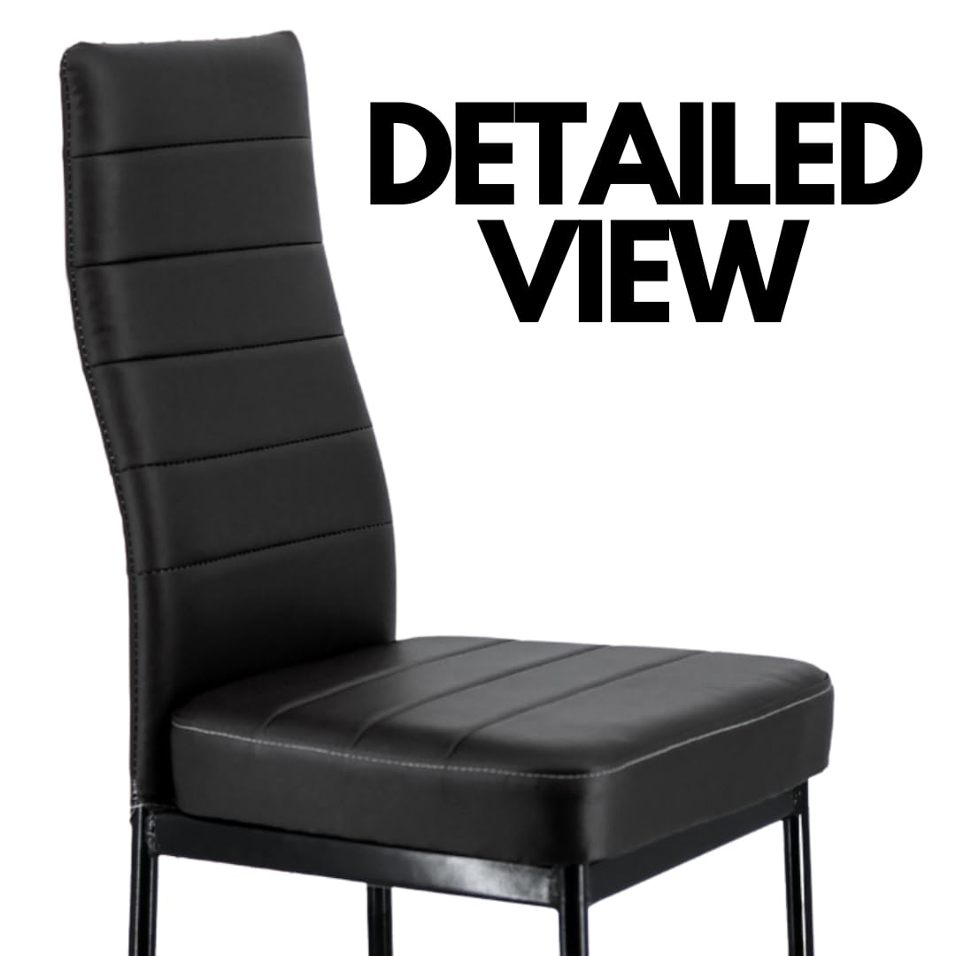 Zidle Bloom Dining Faux Leatherette Chair for Living Room| Dining| Restaurant| Study| Balcony| Kitchen Made of mild Steel Black Powder Coated 2 Years (Black) 4