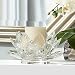 9.25" Wide Clear Crystal Lotus Candle Holder