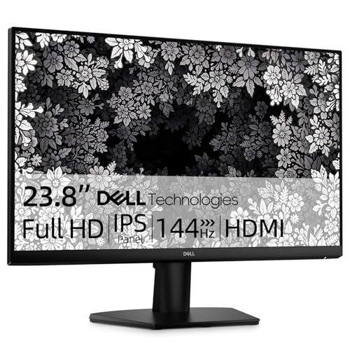 Image of Dell 24 inch Monitor, 144Hz Refresh Rate, FHD (1920 x 1080), IPS Display, AMD FreeSync, 1ms MPRT, Anti-Glare Screen, for Home Office & Gaming, 2 X HDMI 1.4, Ultra-Thin Bezel, VESA, Tilt Adjustable
