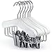 Hangerworld 12 Perchas para Niños 25cm Madera Blanca con Pinzas de Metal para Faldas y Pantalones