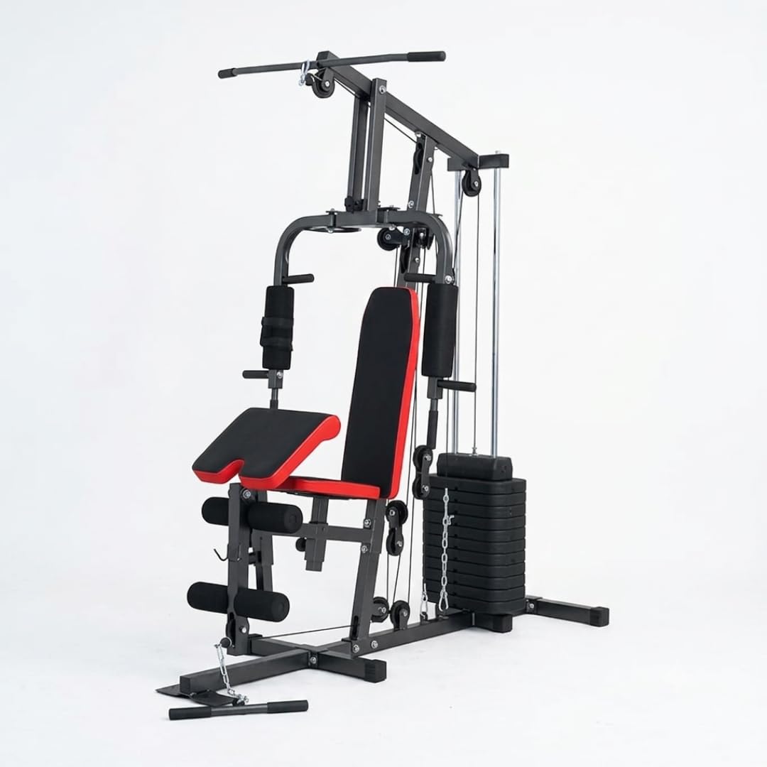 Home Gym Eco Multi-Station Machine – Heavy-Duty Commercial-Grade Home Gym Tower with Pulley System, LAT Pull Down, Chest Press, Leg Extension, and Weight Stack for Full Body Training-image-42