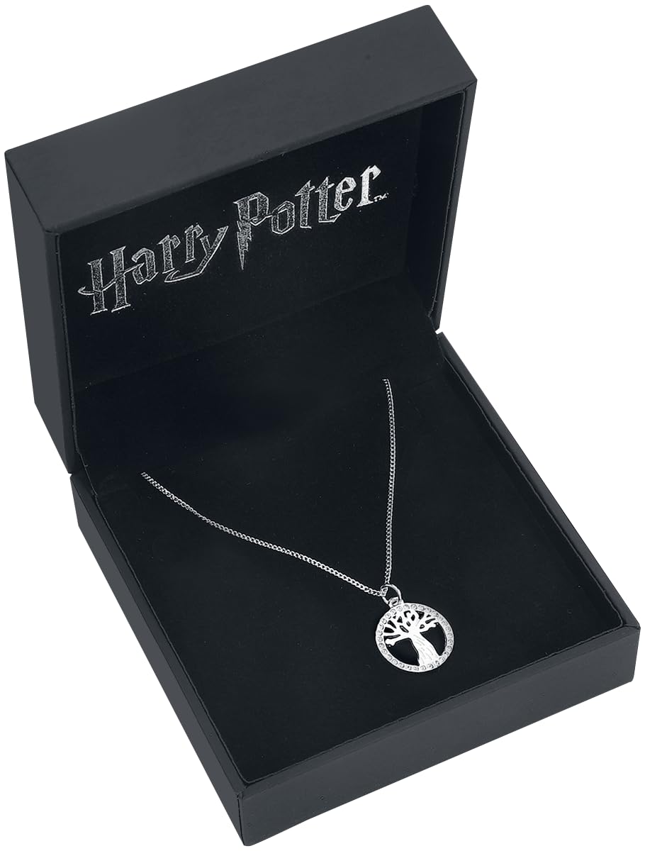 Harry Potter Naszyjnik ze srebra wysokiej próby z kryształową wierzbą firmy The Carat Shop, Srebro szterlingowe, Kryształ