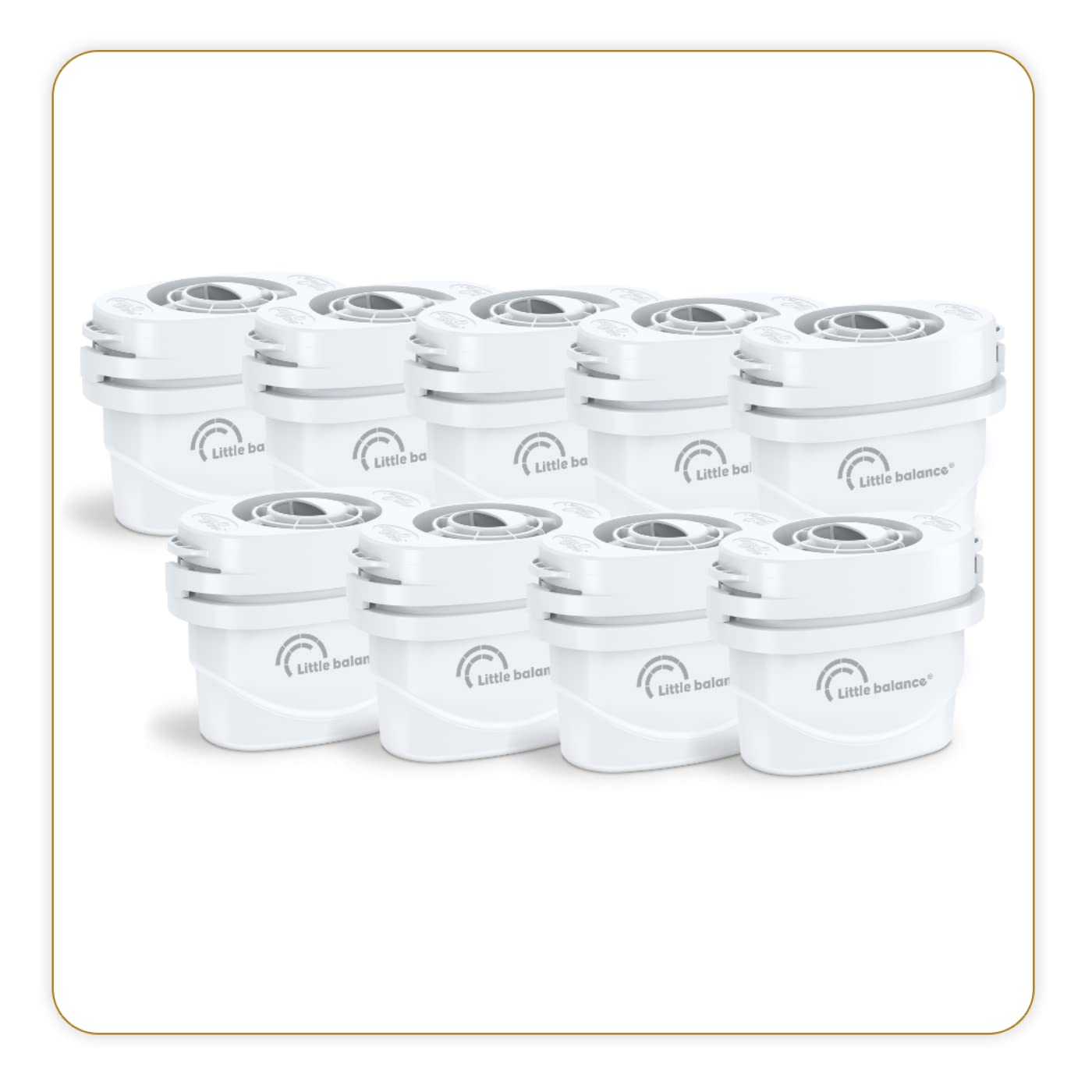 Little Balance 8665 Pack de 9 Cartouches filtrantes pour Carafe, Compatible Toutes carafes filtrantes, Pack 9 Mois