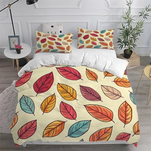 Housse de couette 200x200 cm avec 2 taies d'oreiller imprimé fleurs