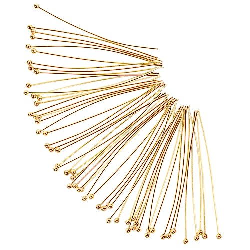 Beatifufu 50pcs Stainless Steel Gold Ball Head Earring Pins Jewelry Making Supplies DIY Head Pins for Necklace Earring Making Findings