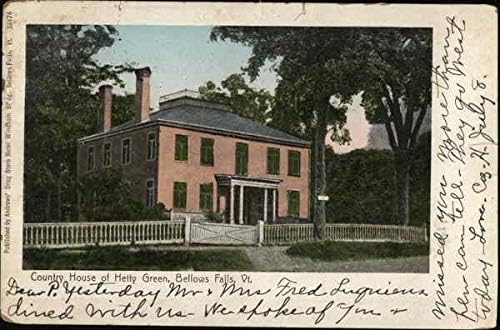 Country House of Hetty Green Bellows Falls, Vermont VT Original Antique Postcard