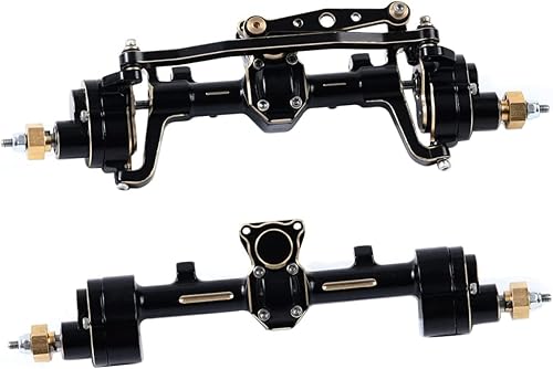 ZXYRC Ejes de portal delantero trasero de latón resistente completos para 124 RC Crawler Car SCX24 90081 C10 Jeep Gladiator Bronco mejoras