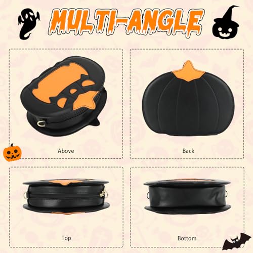 Fecialy Halloween Pumpkin Crossbody Bag Novelty Devil Shoulder Bag Horror Halloween Funny Purses3