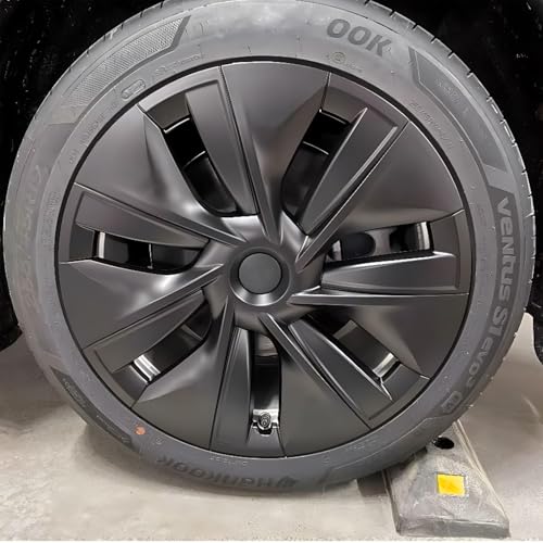 Mittelkappe (4-TLG.) für KAVANIC Tesla Model Y Model 3 Modifizierte Radkappen (Weiß/Mattschwarz)