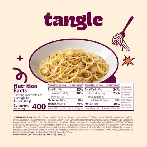 Image of Samyang Tangle Garlic Oil Spaghetti Aromatic Roasted Garlic and Olive Oil Flavor Savory Kick Air Dried Noodle Quick Microwave Meal 3.70 oz (Pack of 6)