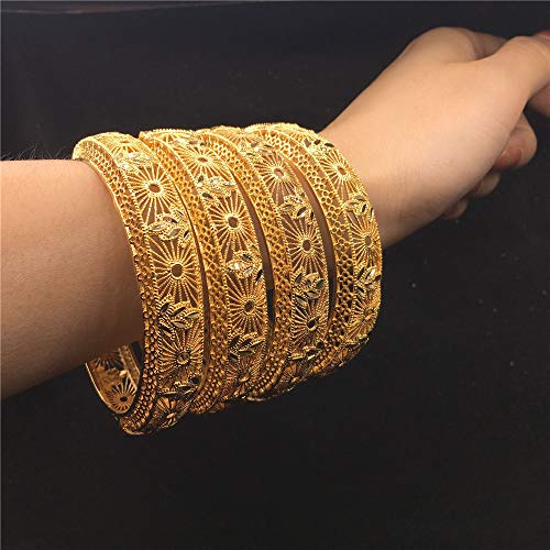 Ethlyn Birthday Day Gift for her 2PCS/lot 24K Gold Plated Openable Bangles for women Christmas gift Idea2