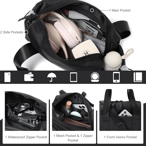 Small Gym Bag for Women, Mini Crossbody Gym Duffle Bag with Wet Compartment, Carry on Gym Tote Bag for Workout Dance Sport Travel (Mini-Black)3