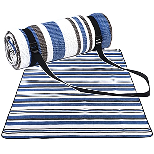 ONCCI 200x200 cm Picknickdecke Wärm Isoliert wasserdichte XXL Decke Strandmatte Faltbare mit Tragegriff für Picknick, Strand, Camping 2022 NEU Blau Cover