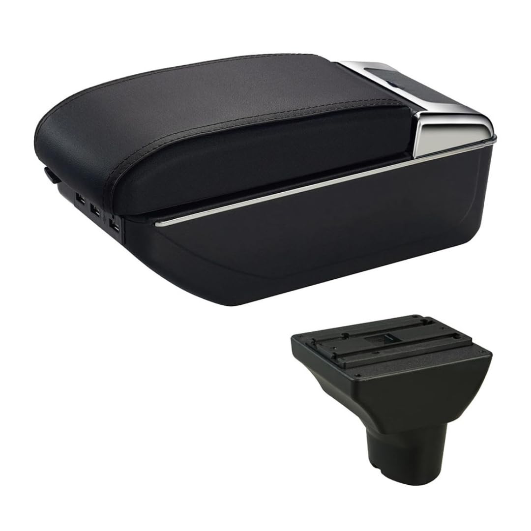 Toiumops Armrest for Hyundai I20 2012, Car Armrest Box Center Console Store Box(C2 Black Line USB)
